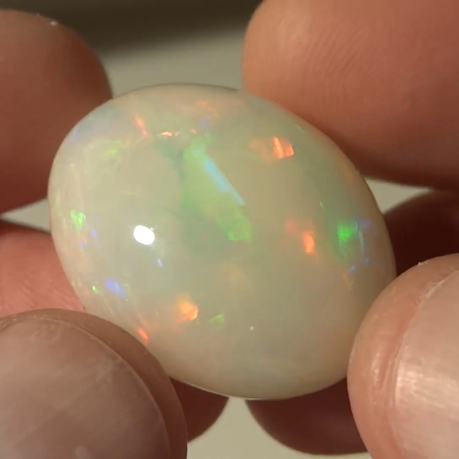 28.00 ct Silky Smooth Ethiopian Opal Cabochon for Cocktail Ring / Pendant -VIDEO