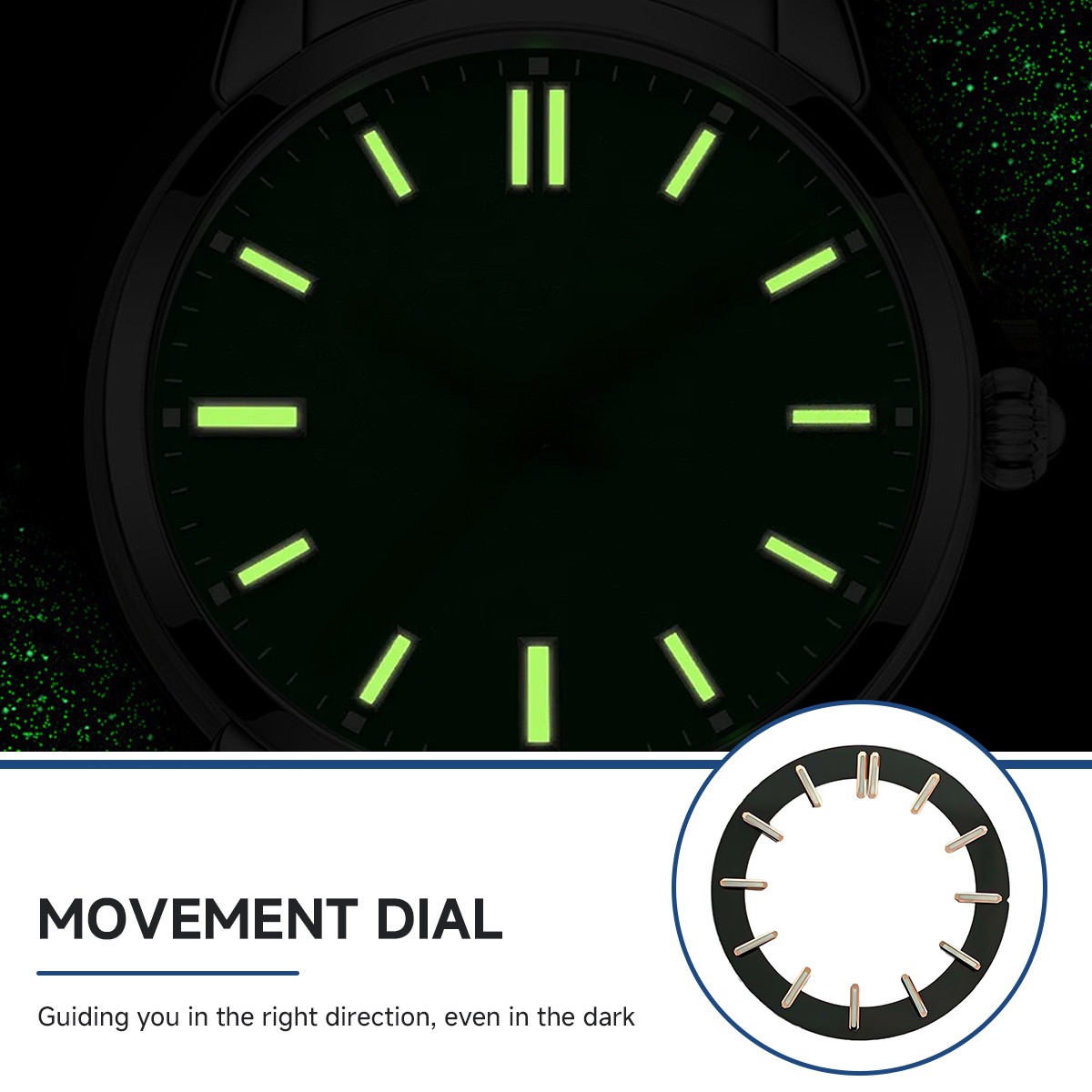 31.8mm Skeleton Dial for NH70 Movement Luminous Hollow Dial Ring Watch Parts