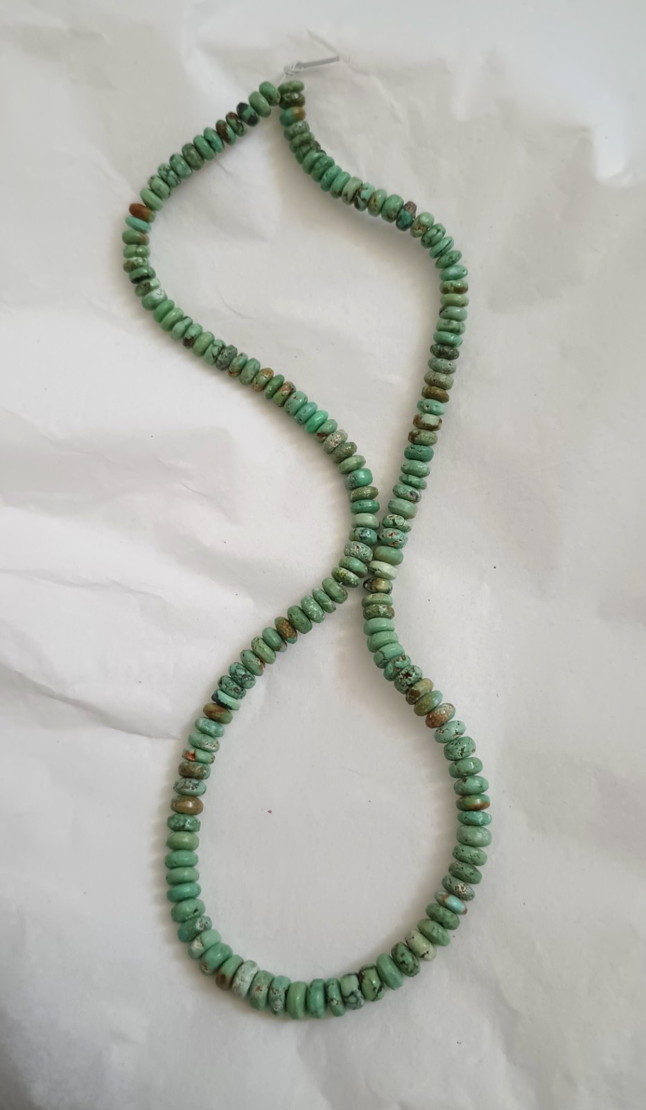 OLD STOCK HI-GRADE ANHUI TURQUOISE 5-6MM RONDELLE BEADS – 17.75″ – 1579E