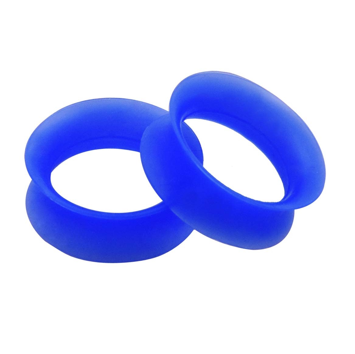 Pair Flexible Silicone Flesh Ear Tunnels Double Flat Flared Plugs Earlets Gauges