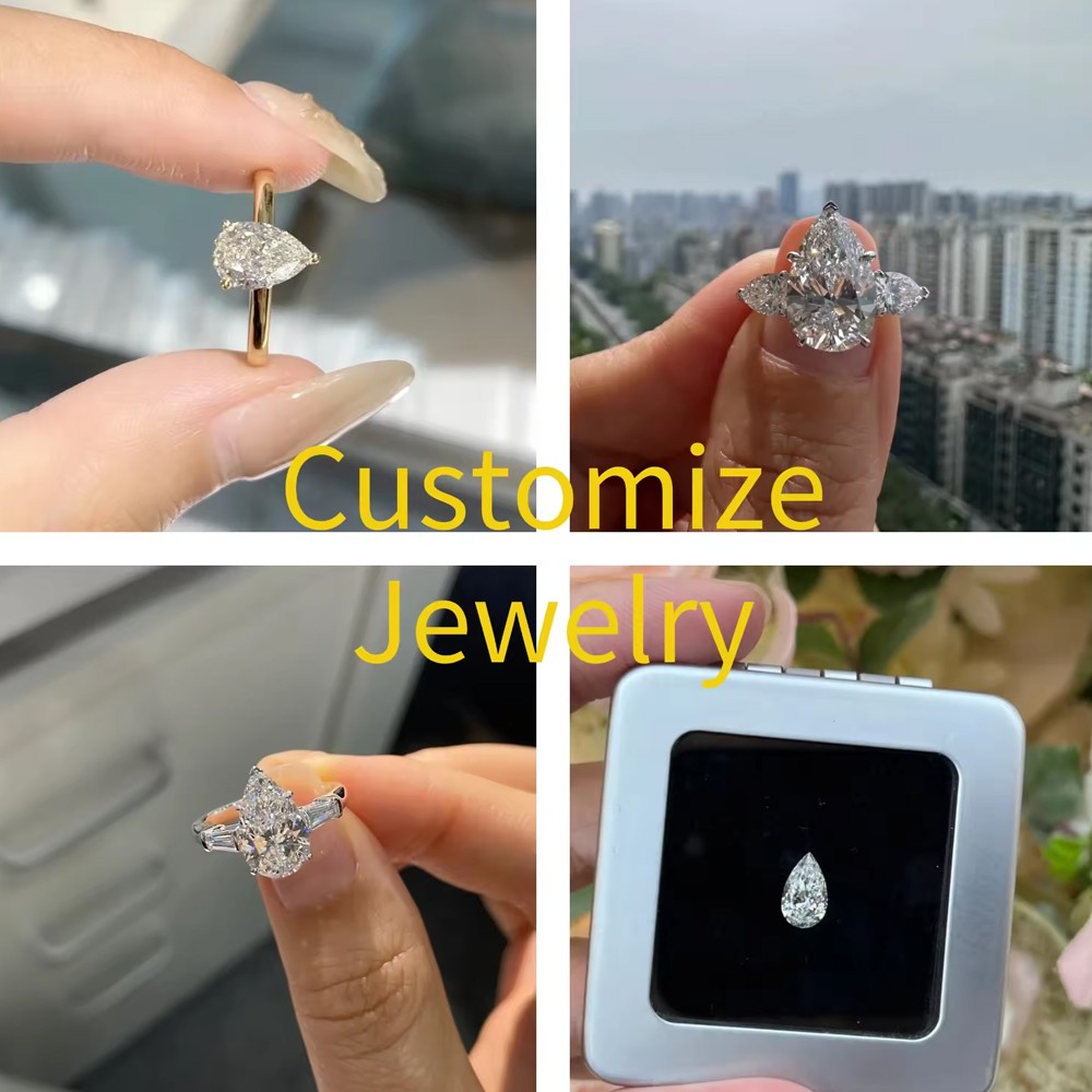 0.03CT-0.3CT DEF Colored Pear VS VVS HPHT Lab Grown Diamonds Loose Diamond Stone