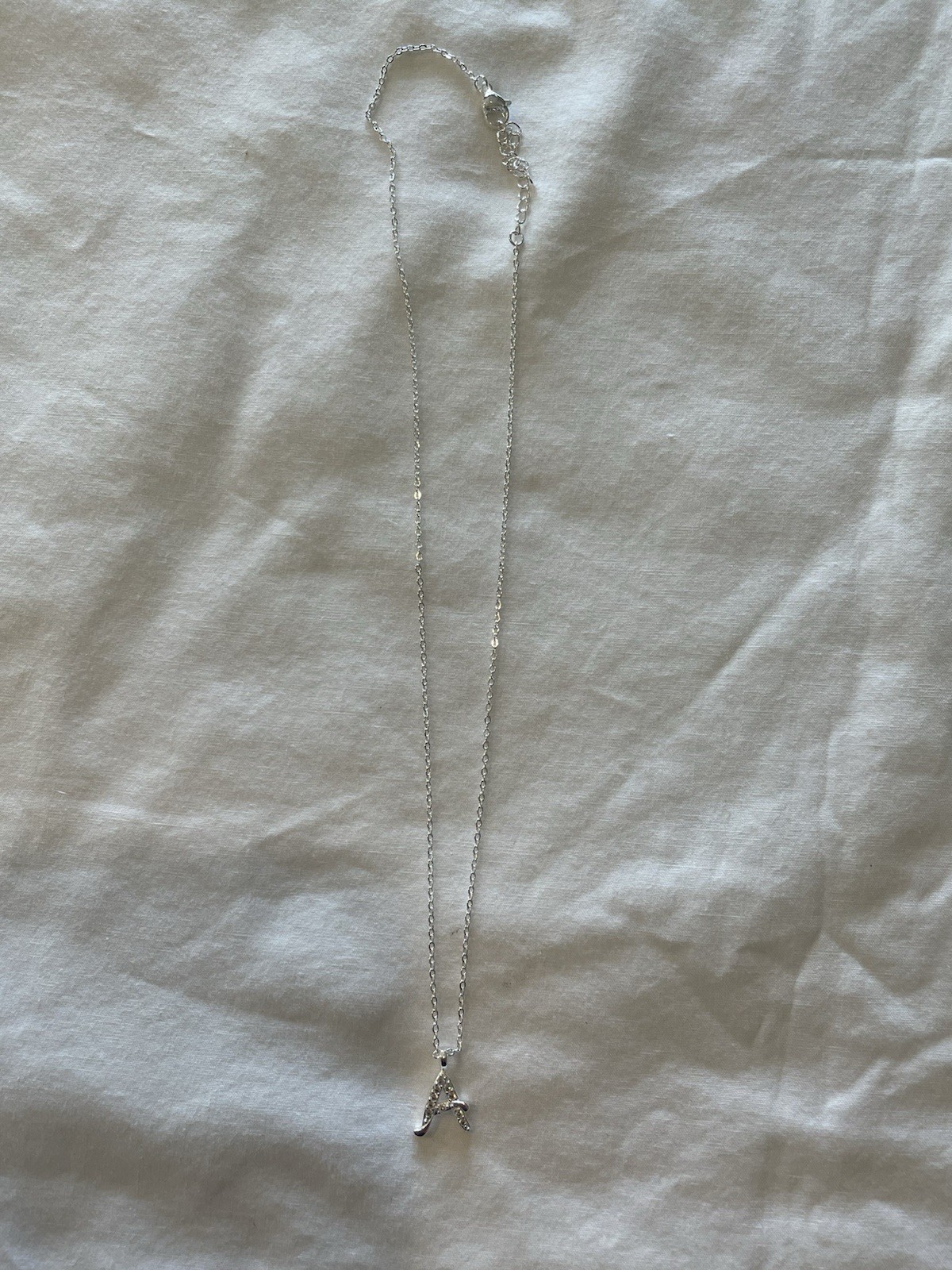 925 Sterling Silver Initial Necklaces For Women A Letter, 18 Inch Cable Chain