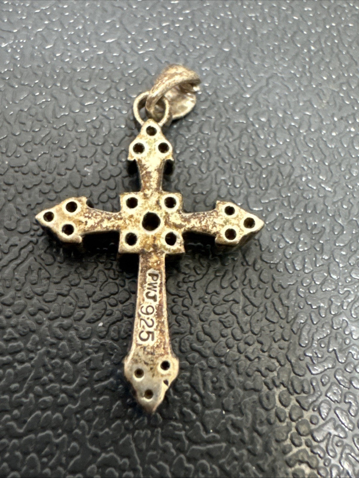 Sterling Silver Religious Cross Pendant Stamped Paul Winston Jewelry .925 2 gram