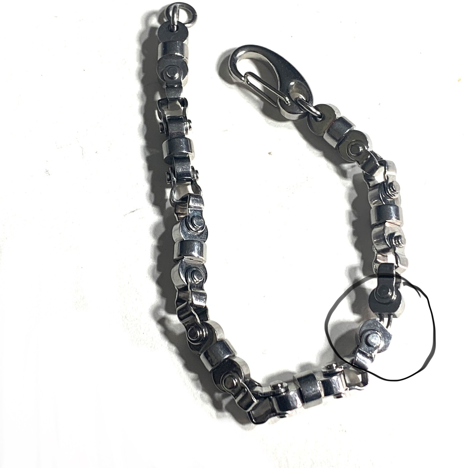 Mens Stainless Steel Bike Biker Chain Link Bracelet Slight Flaw See Photos