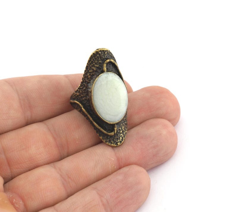 Modern art ring ,Abstract art ring, Adjustable ,Antique Bronze plated Brass 5678