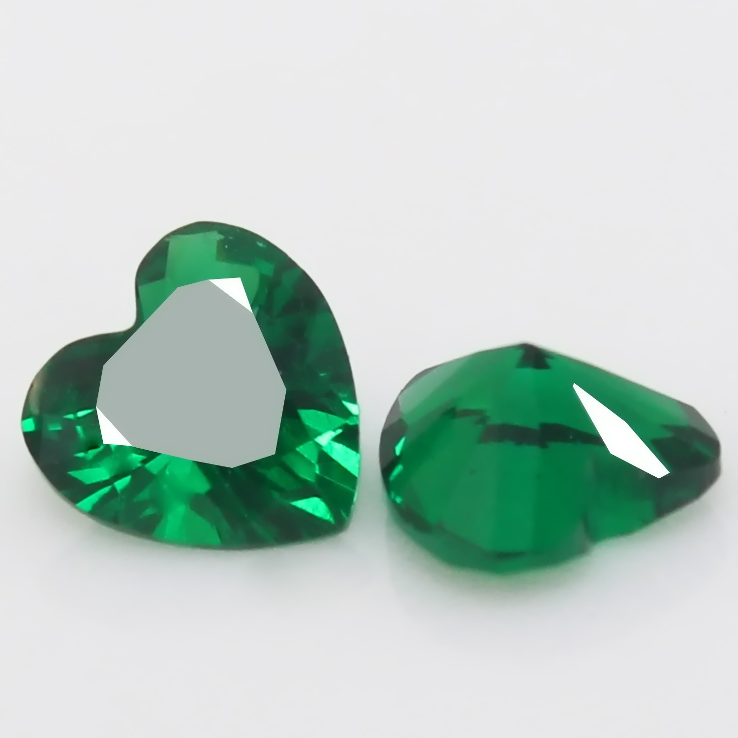 Natural Certified MUZO Colombian Green Emerald 9.00 MM Heart Pair Gemstones