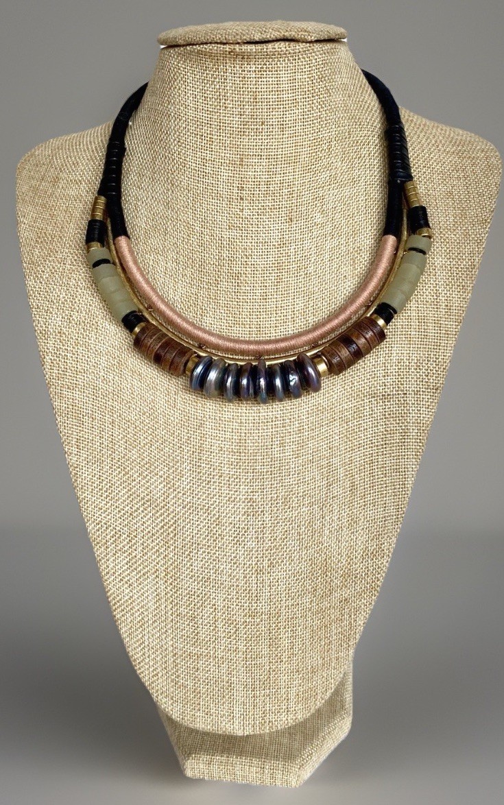 Adjustable Stella & Dot Alay Statement Wrapped Cord Necklace 17-1/2″ to 19-1/2″