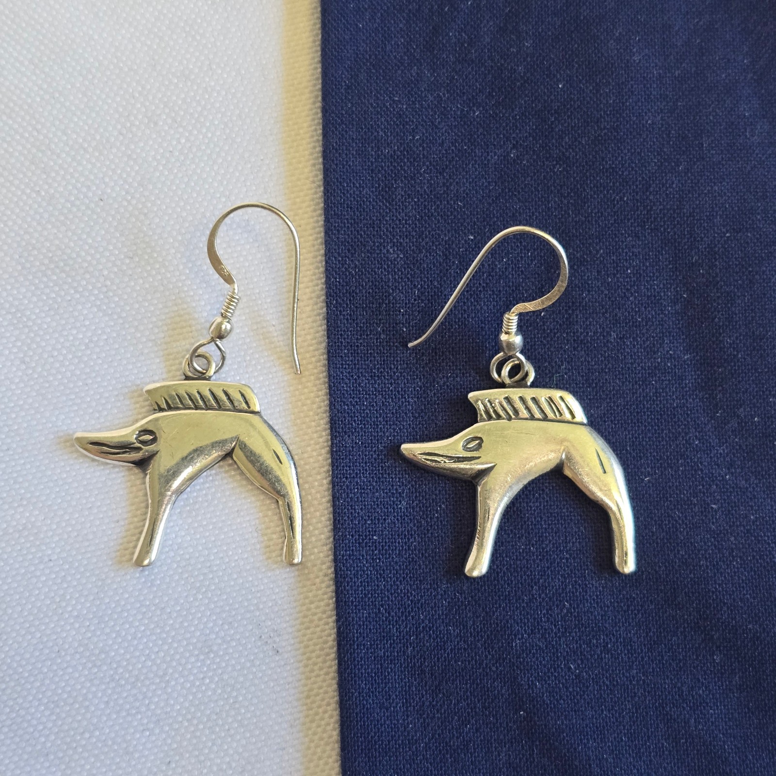 Sterling Silver Earrings 7.36g Fine Jewelry Celtic Boar Hook Back Dangles