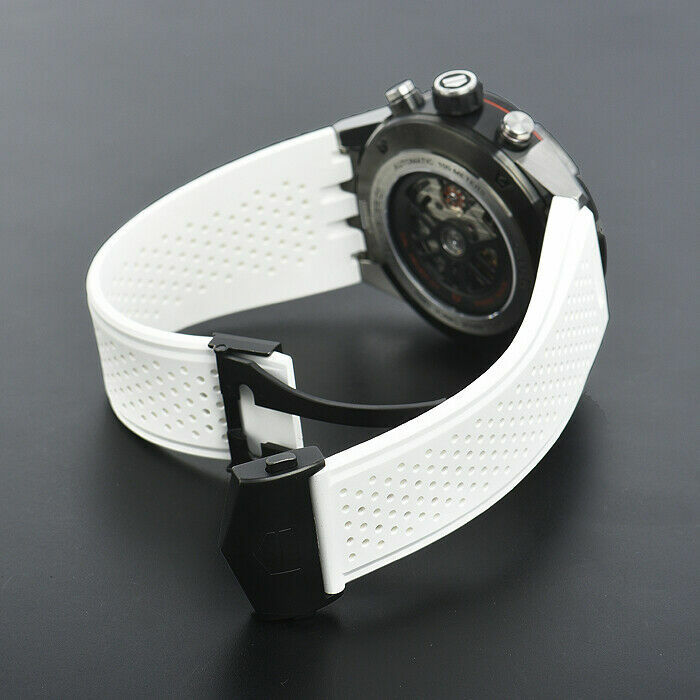 Tag Heuer 01 Carrera Calibre 22mm White Rubber Band Strap CAR2A1Z.FT6051