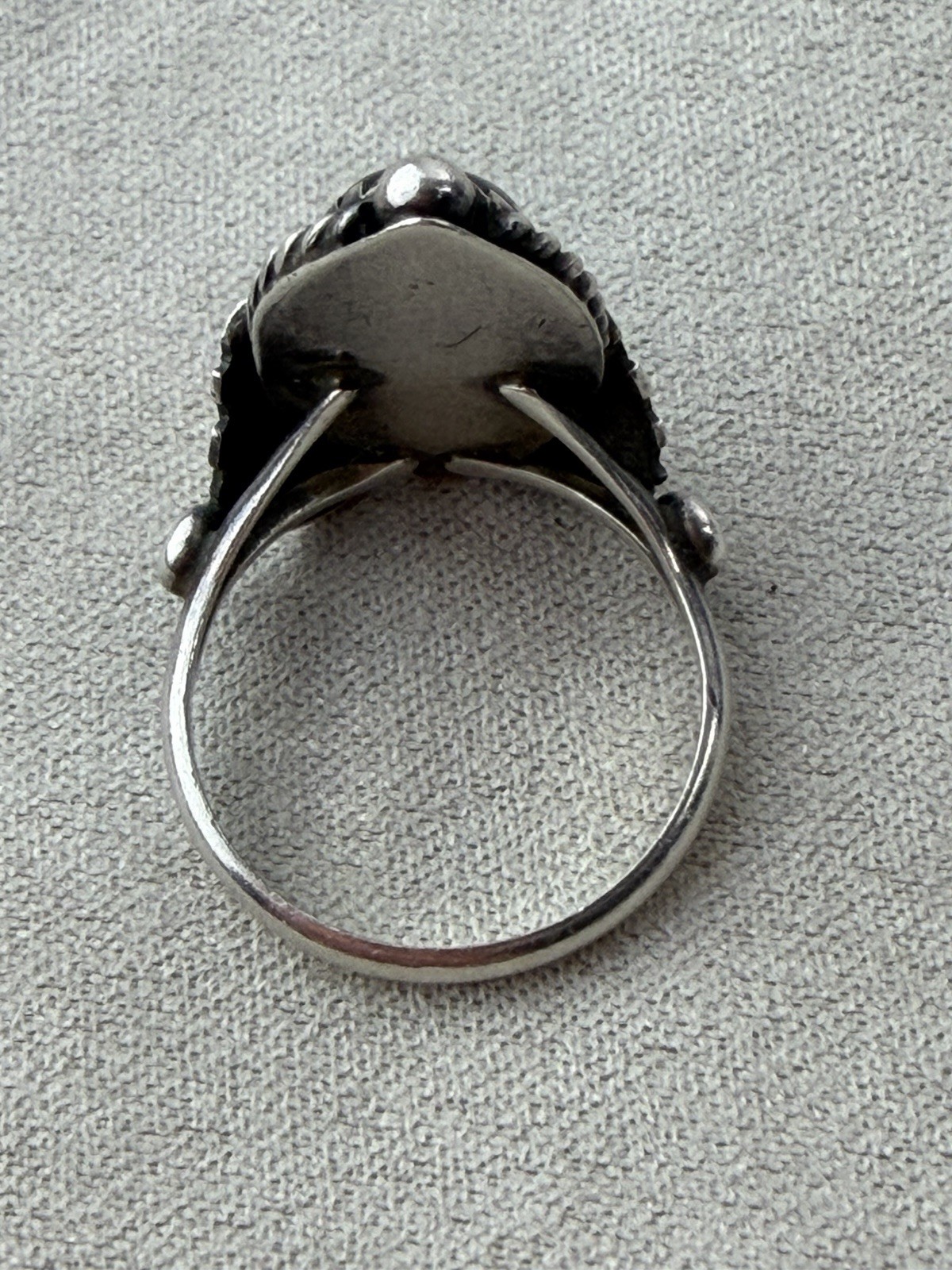 Sterling Silver Native American Black Onyx Ring Size 5.75 Not Signed