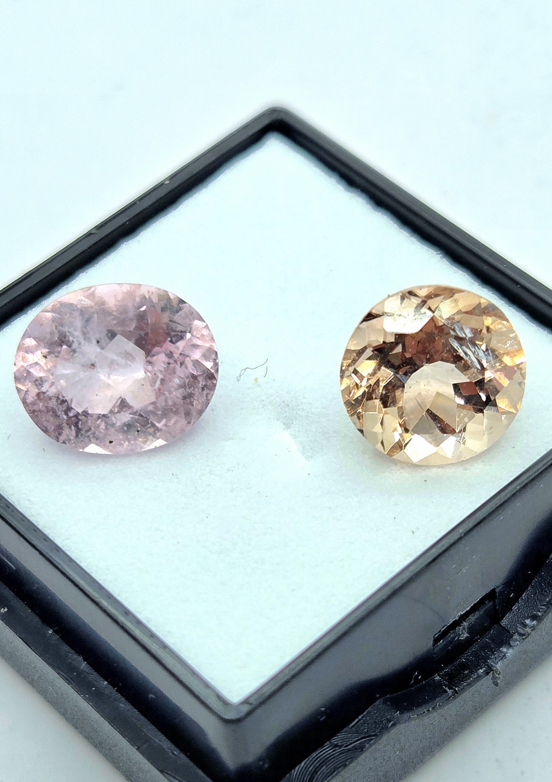 4.15tcw Morganite Gems From Brazil And Mozambique With Pink And Peach Colour.