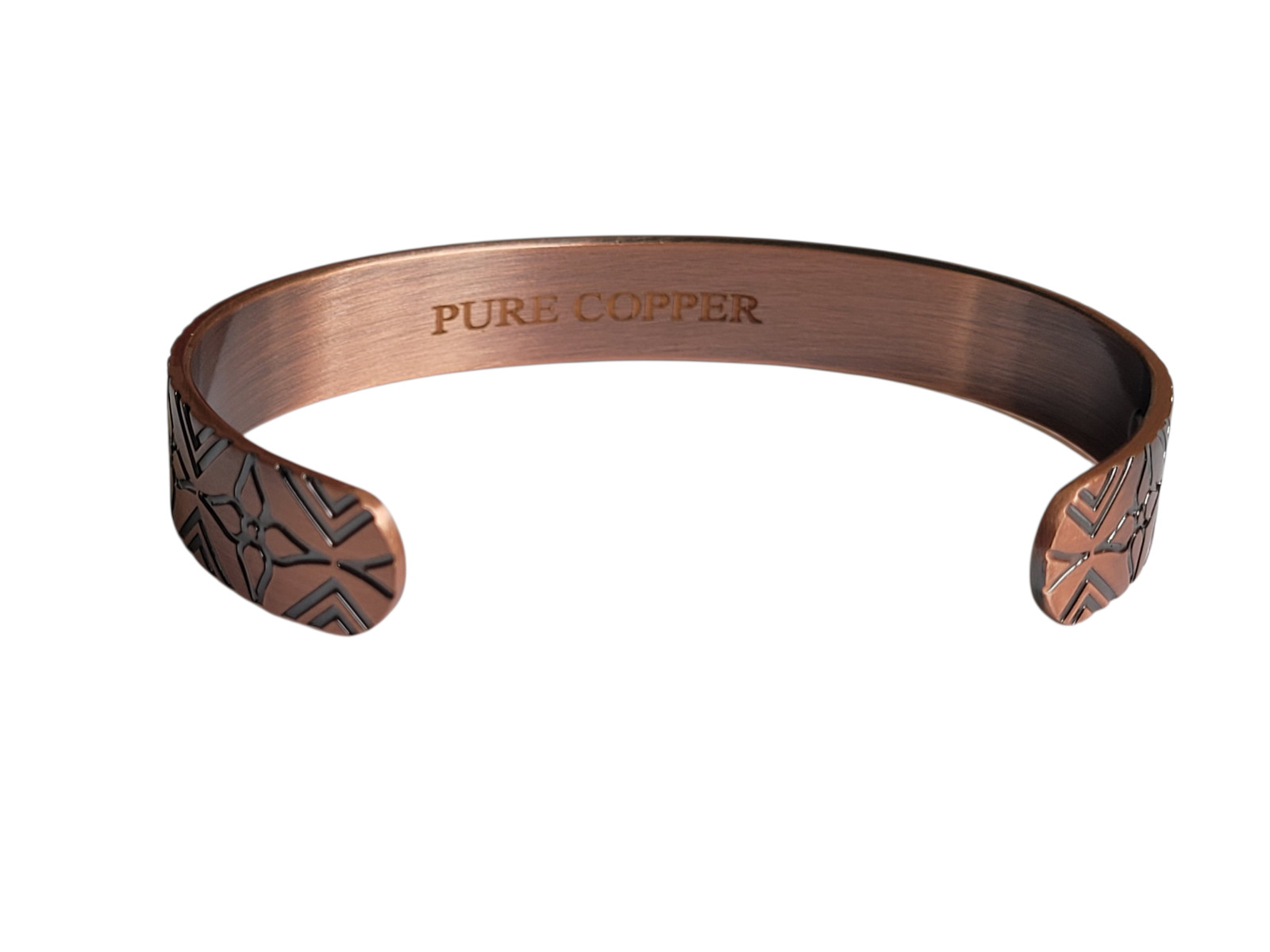 Artisan Pure Solid Copper Magnetic Bracelet Arthritis Therapy Cuff Geometric III