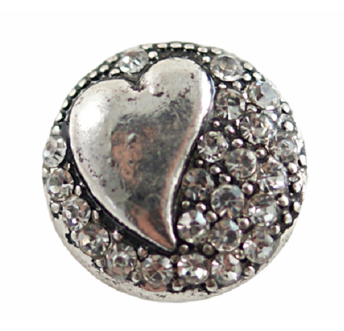 Mini Snap Jewelry Heart Rhinestone Valentine fits 12mm Petite Ginger Style Charm