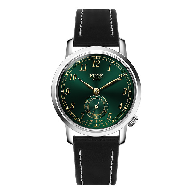KUOE KYOTO OLD SMITH 90-007 Small Seconds Automatic Black Dial Cordovan Strap