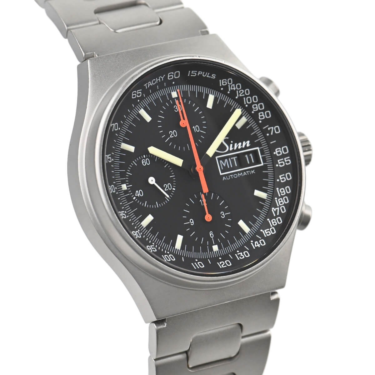 Sinn 144.ST.SA Automatic Watch Chronograph 41mm Black Dial Day-Date Pulsometer