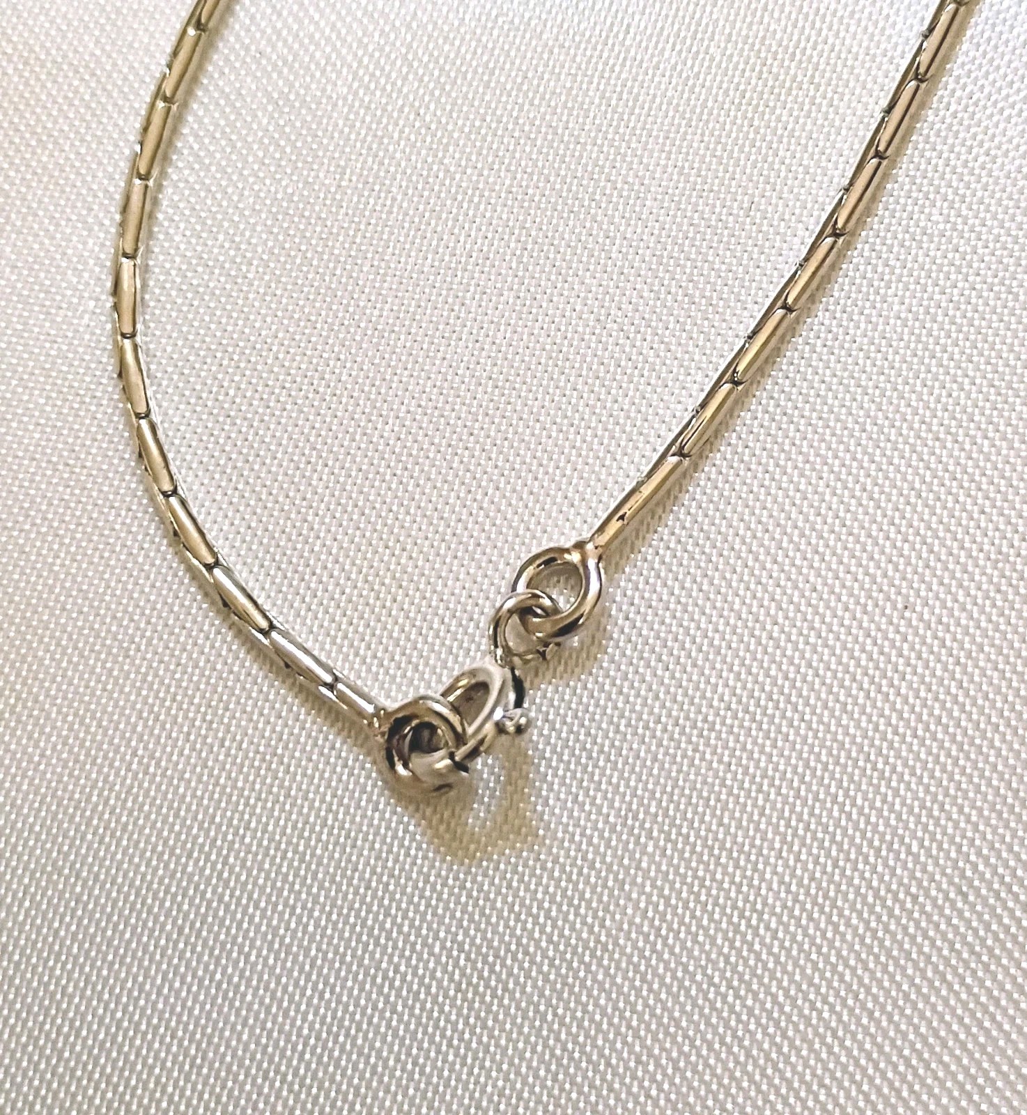 Vintage Liquid Silver Natural Sapphire Emerald Ruby CZ Victorian Necklace 18″