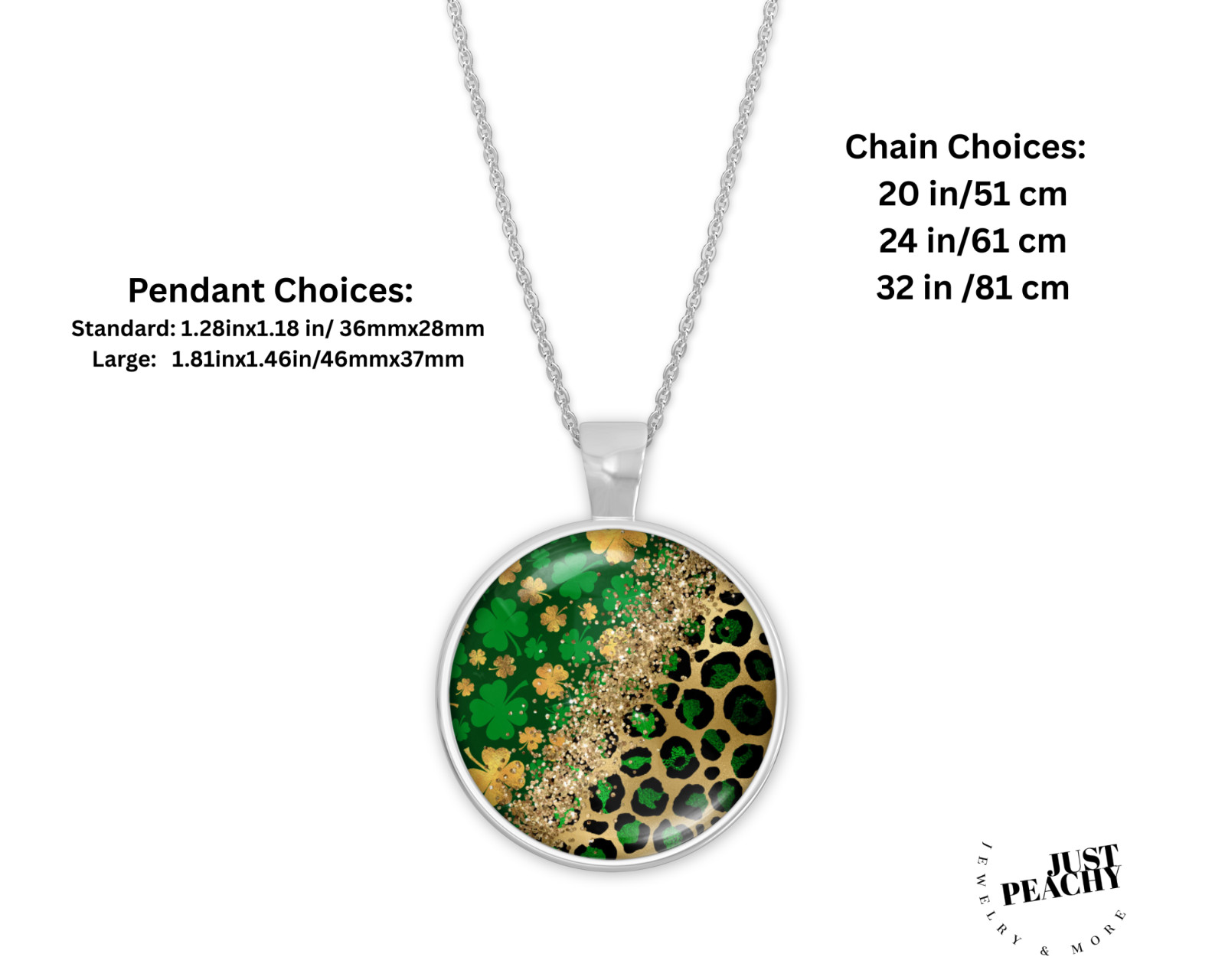 Luck of the Irish Shamrock Clover Silver Jewelry Necklace Set