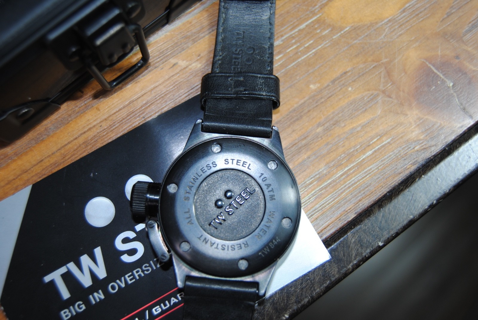 TW STEEL Canteen Black Dial Chronograph Black Leather Men’s Watch TW844