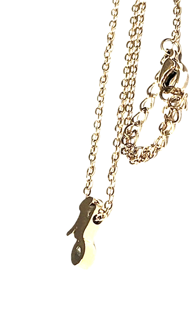 Dainty Cursive Letter J Initial Gold Tone Charm Pendant Necklace 17″ Name Cable