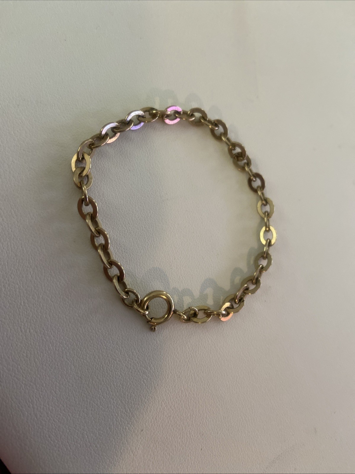 Vintage 12K Gold Filled Oval Link Chain Bracelet 7.25″
