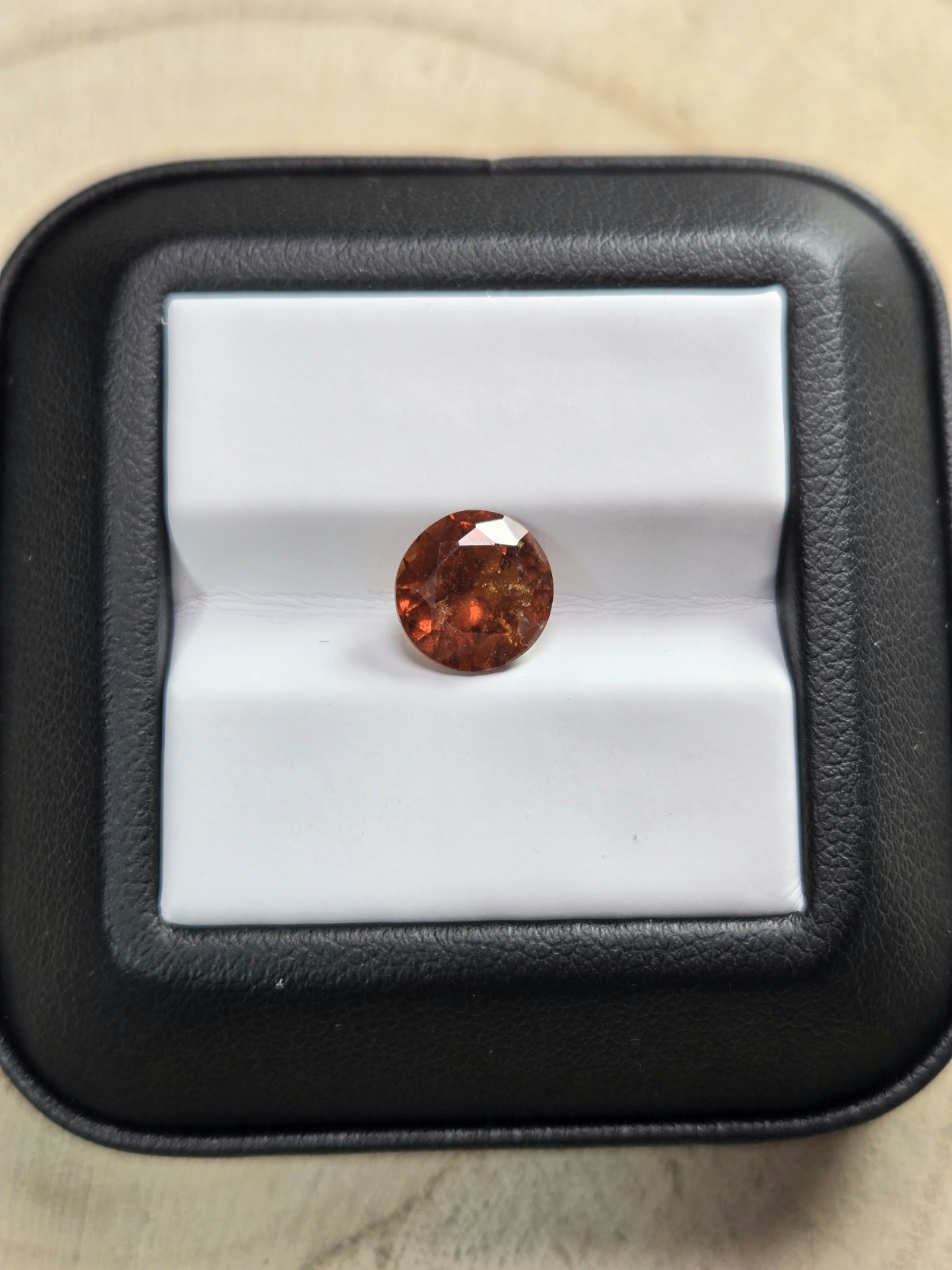 Hessonite Garnet 2.64ct 8.5mm Round Faceted Orange Natural Gemstone Tanzania G1