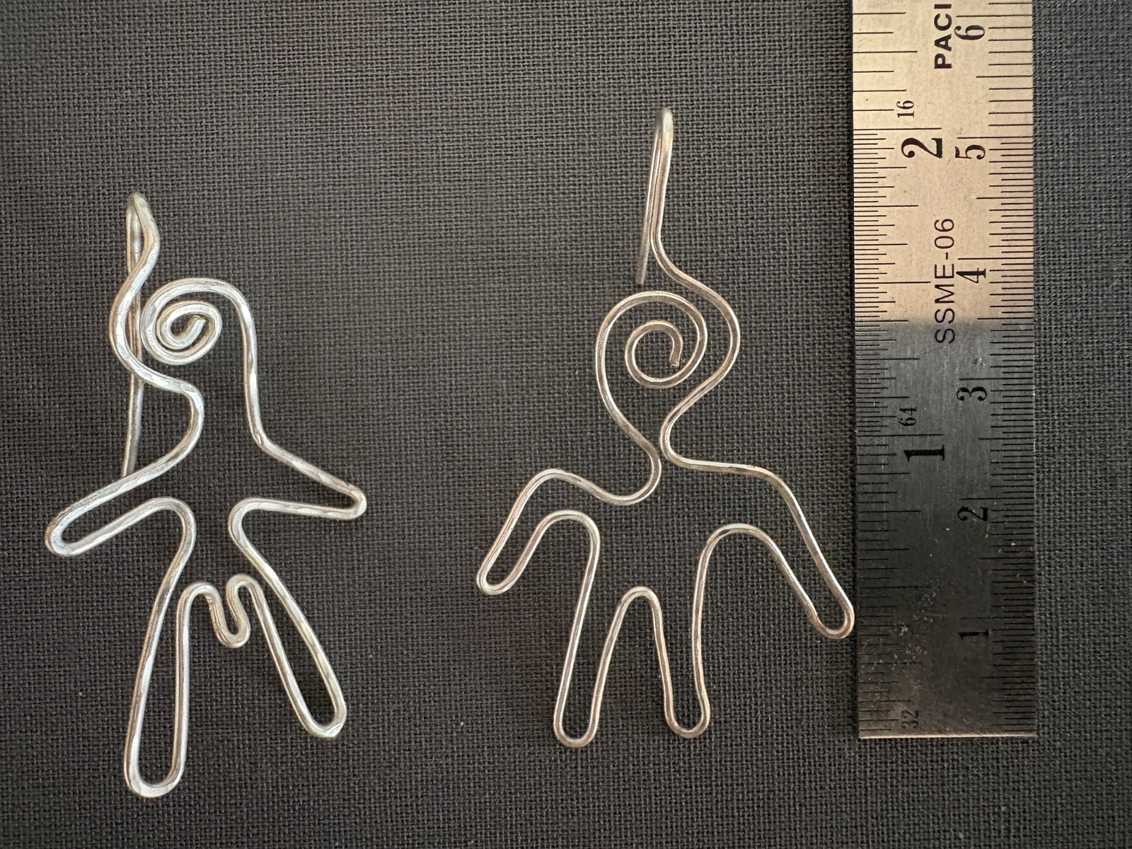 Handmade Male Female Earrings Sterling Silver Wire French Hook Unique Santa Fe