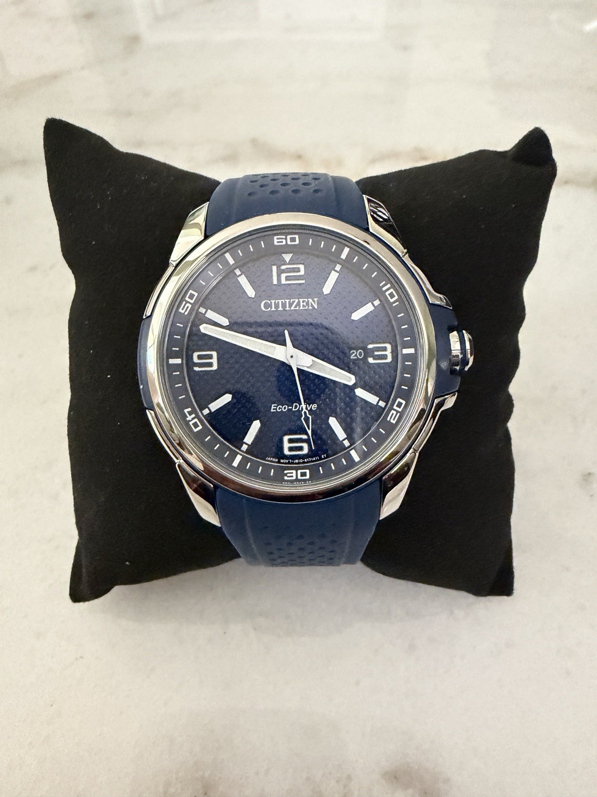 Citizen AW1158-05L 45mm Silver Stainless Steel Case with Blue Polyurethane Strap