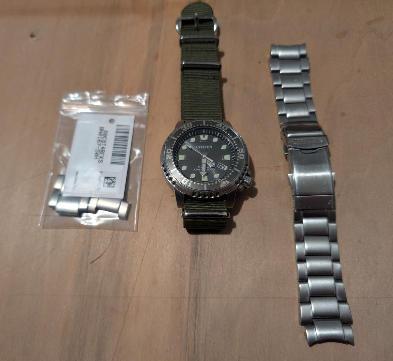 Citizen Eco-Drive Promaster BN0167-50H Original Ratchet Strap & NATO See Desc