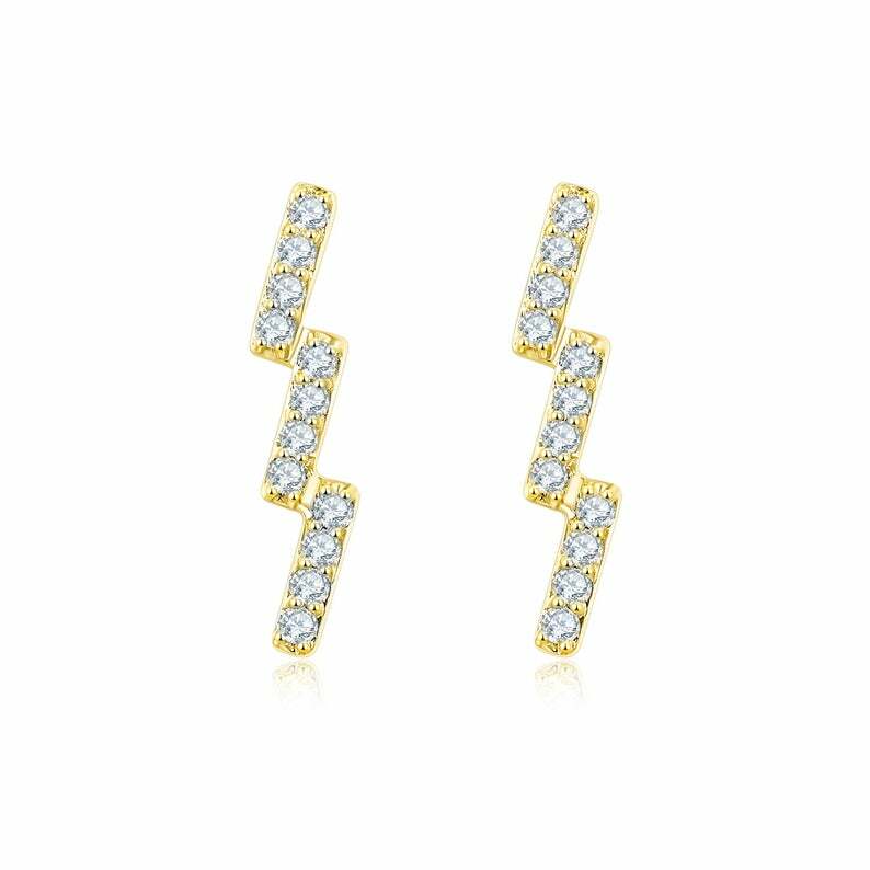 1.2ct Lab-Created Moissanite Geometric Minimal Stud Earrings White Gold Plated
