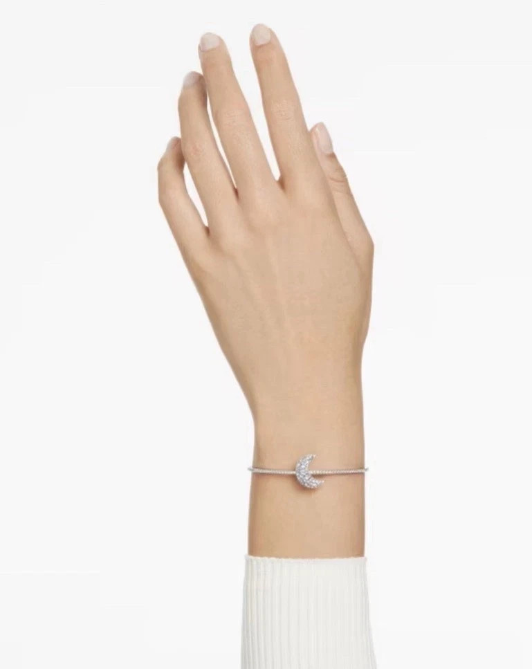 swarovski Unisex Luna Moon White Rhodium Plated 5666175 NEW