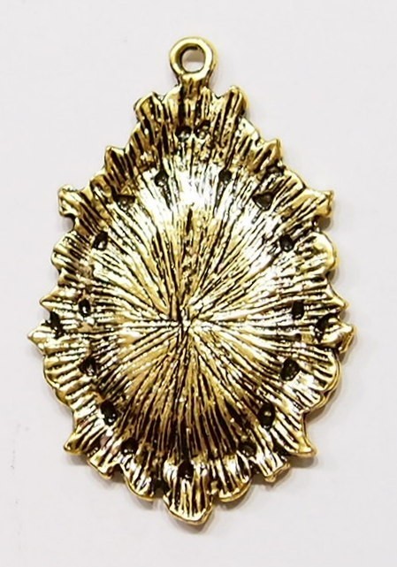 6 of 25x18mm Antique Gold Victorian Roses &Floral Oval Pendant Settings 49x32mm