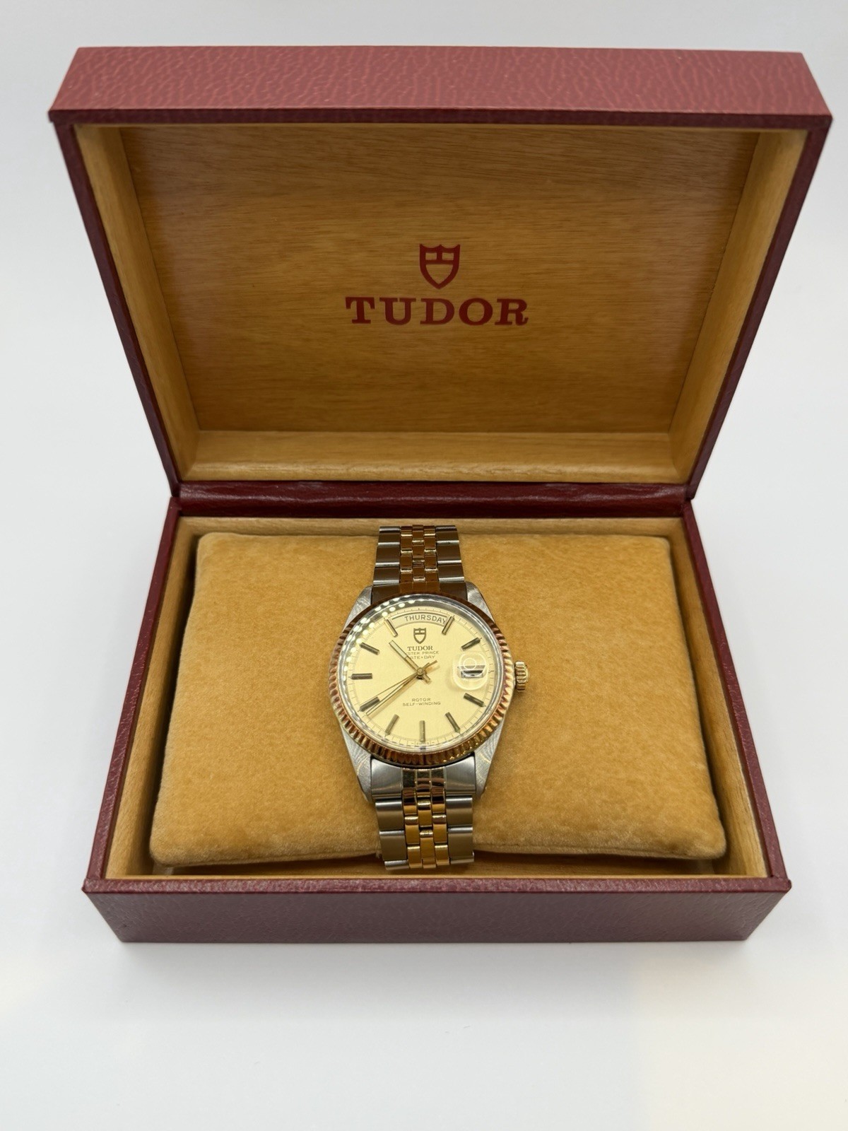 Vintage 1969 Tudor Oyster Prince Date+Day 7019/3 Two-Tone Jumbo 38mm Bracelet