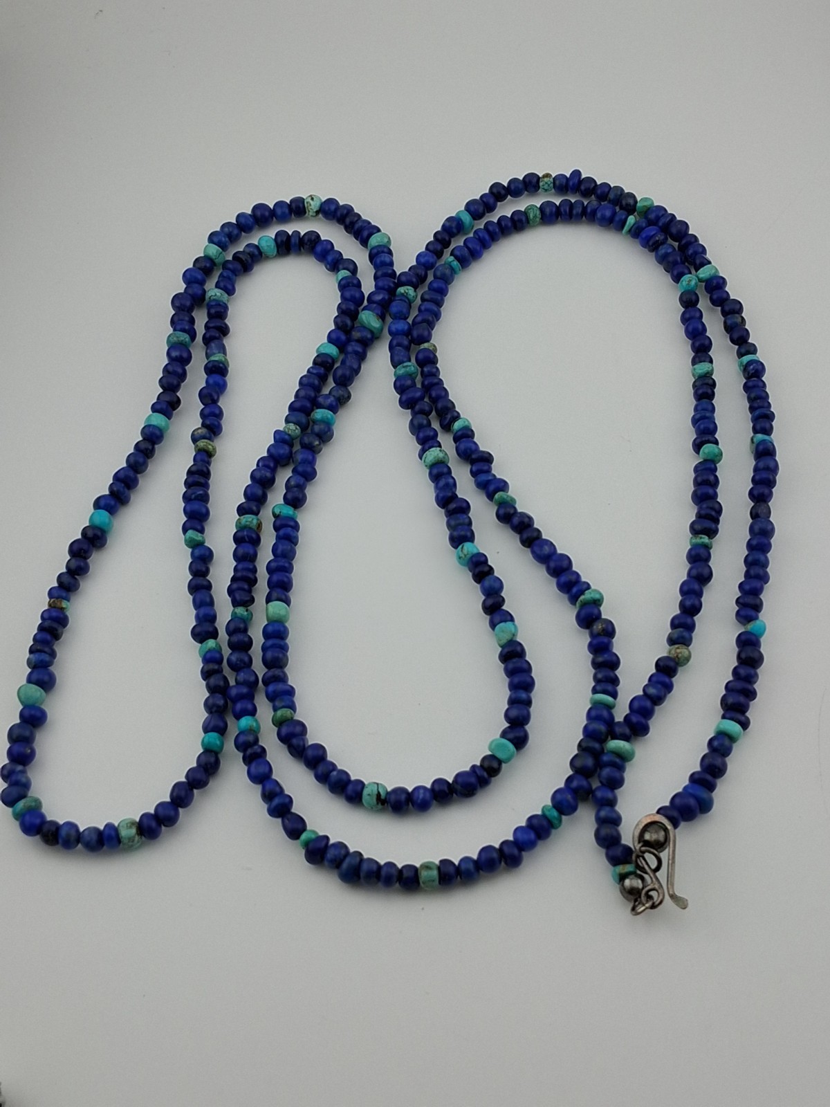 Jay King DTR Extra Long 60″ Lapis And Turquoise Stone Pebble Necklace