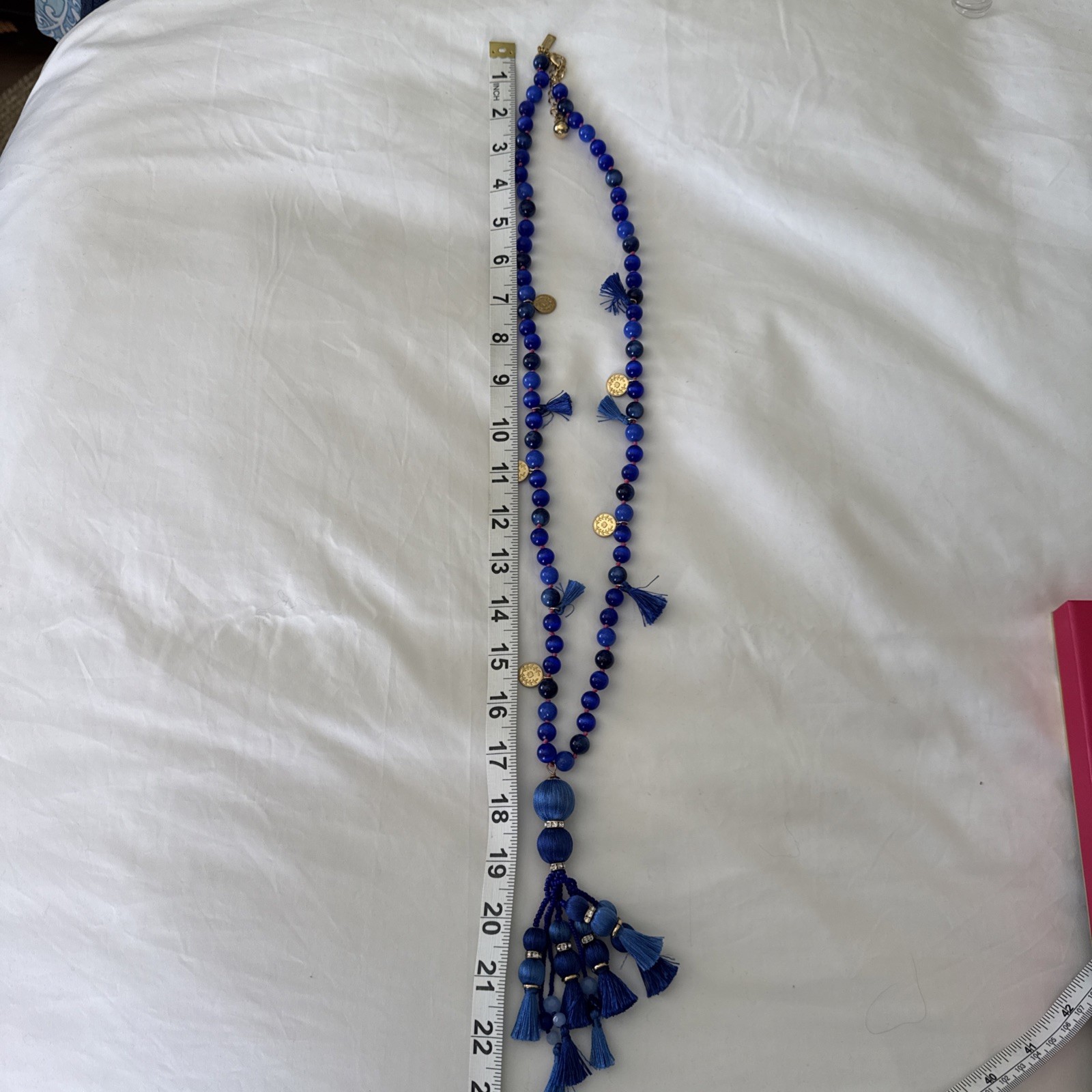Kate Spade New York® Pretty Poms Tassel Pendant Blue Purple Necklace No Tag