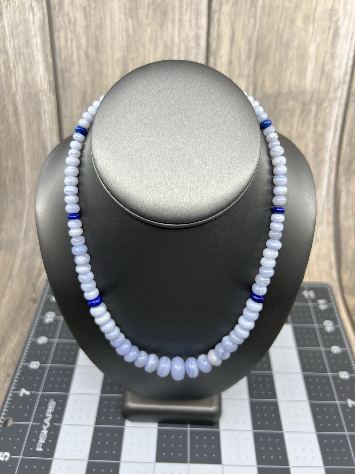 Blue Lace Agate & Lapis Lazuli Necklace Mine Finds by Jay King
