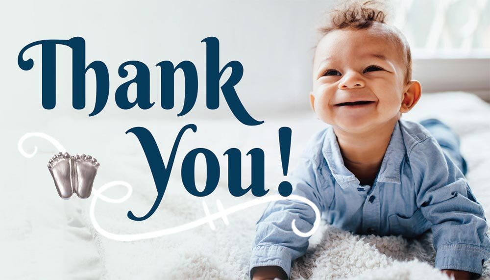 Precious Feet Silver-Colored Thank You Supporter Card Pro-Life Jewelry Lapel Pin