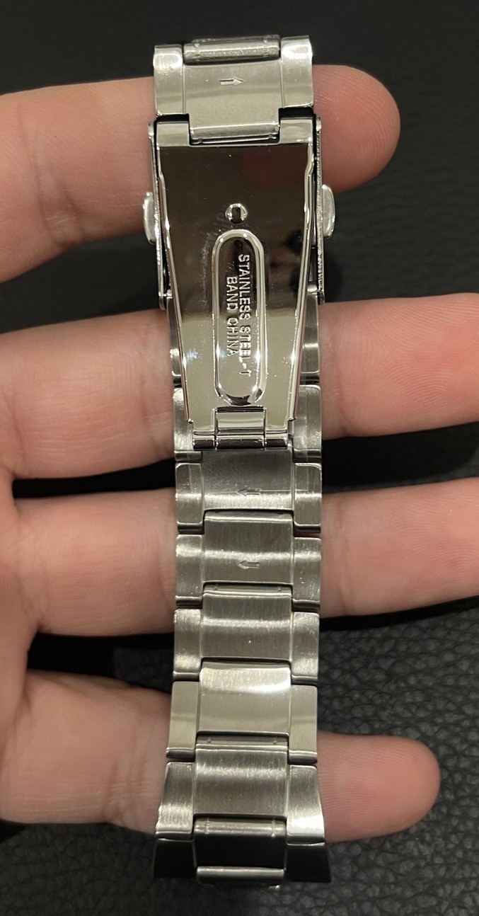 Seiko Watch Band Stainless Steel Link Bracelet Push Button Deployant Clasp