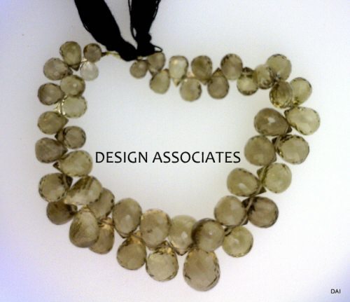 SMOKY QUARTZ 6X4 MM TO 13X10 MM BRIOLETTE CUT GEMSTONE BEADS AAA (176646)