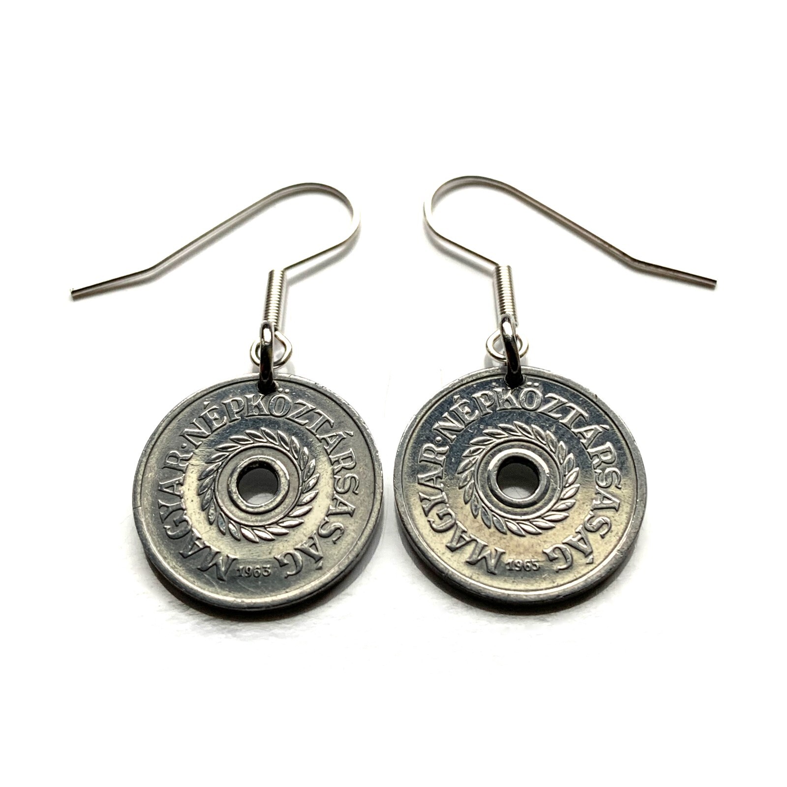 Hungary Magyar 2 Filler coin earrings Budapest Gellert Hill Debrecen Pecs 000594
