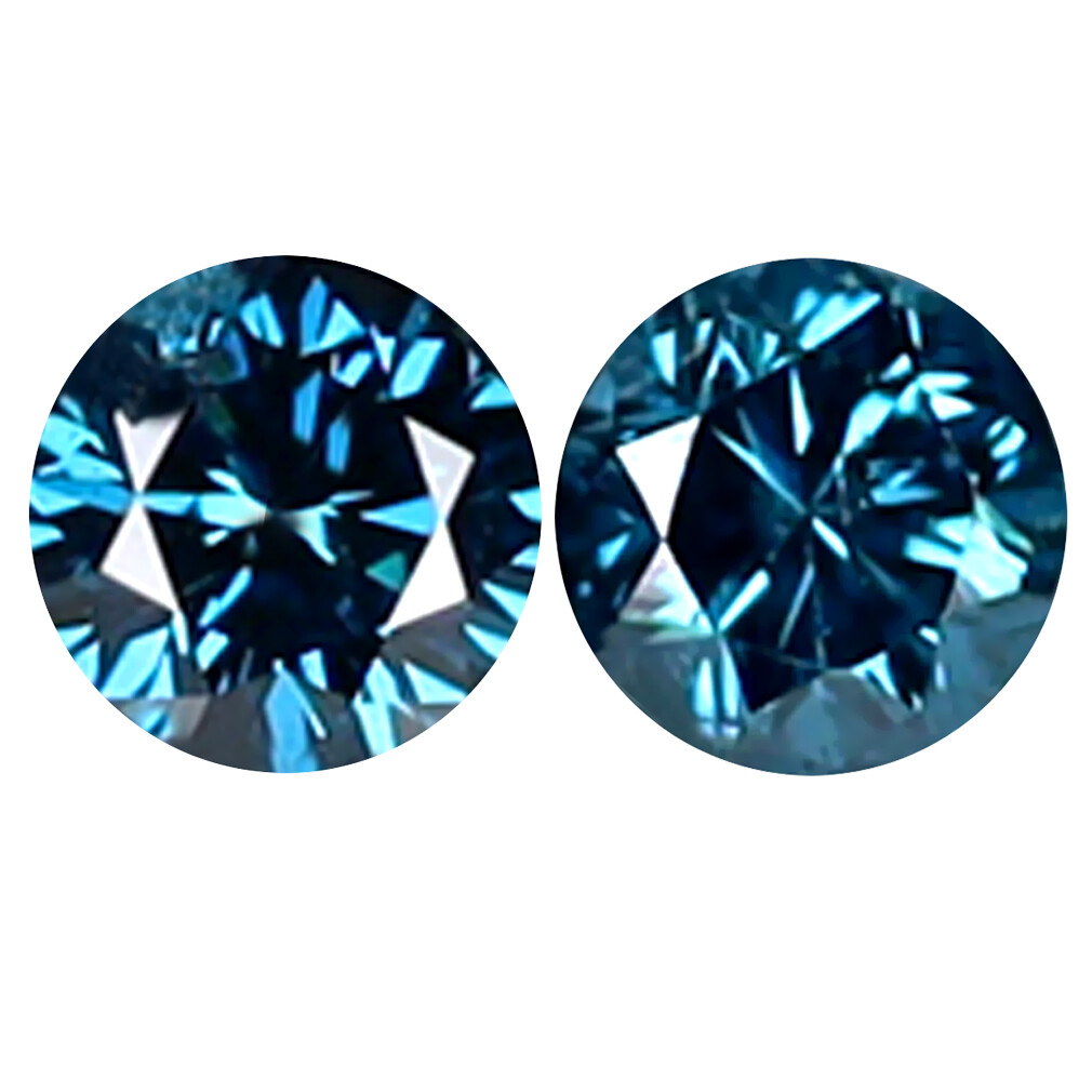 0.10 ct (2pcs) Valuable MATCHING PAIR Round Shape (2 x 2 mm) Diamond Gemstone