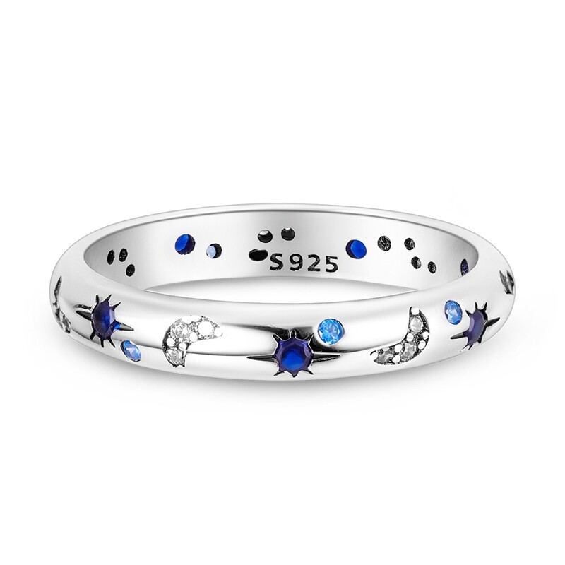 MULA S925 Sterling Silver Ring AAA CZ Sparkling Starry Night For Women Jewelry