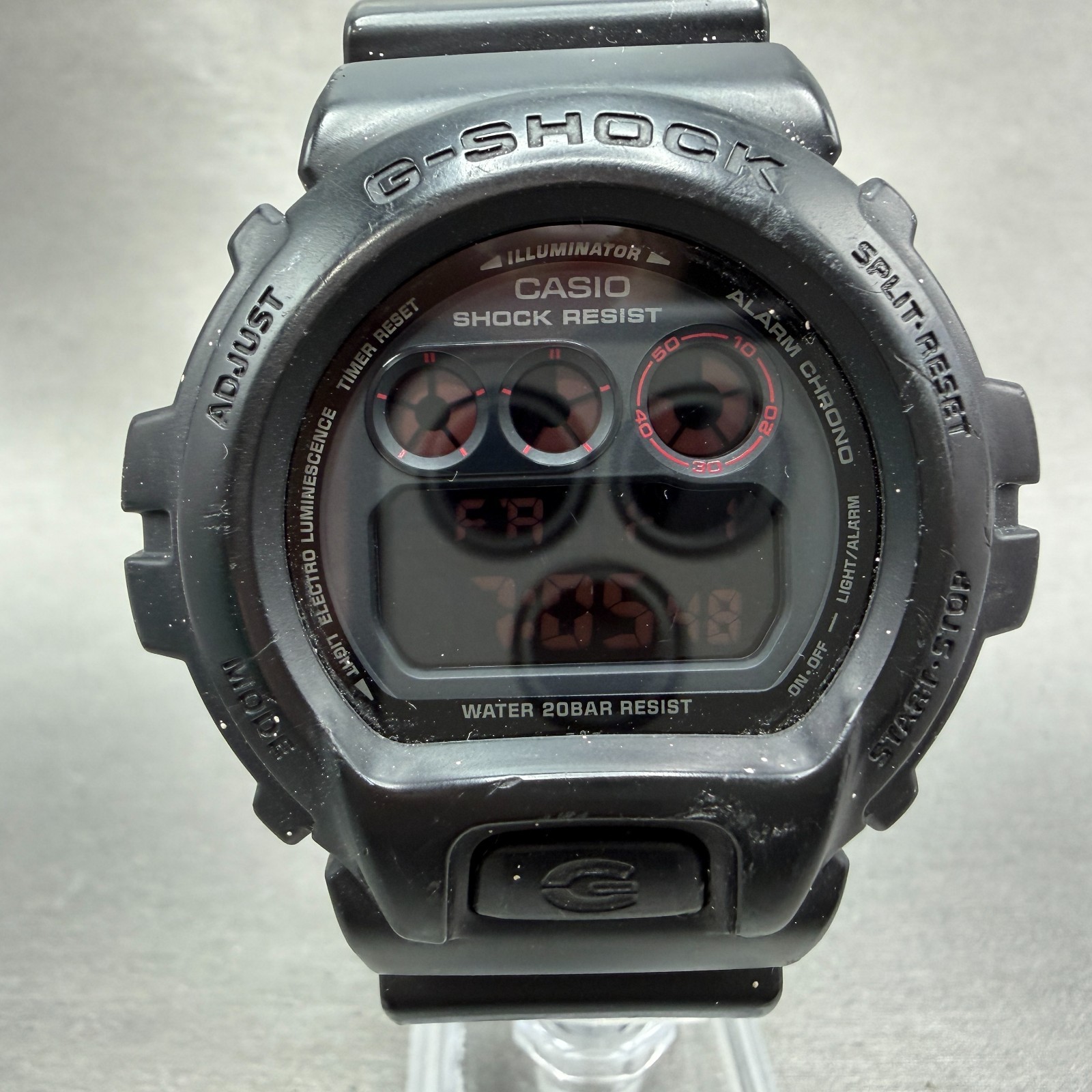 Casio G-Shock DW-6900MS Watch Men 51mm Black Red Alarm Chrono Digital New Batt