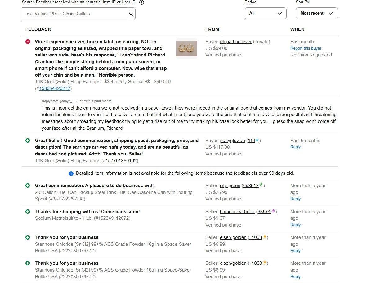 A personal write up about an eBay Purchase SCAMMER (User Name – oldpathbeliever)