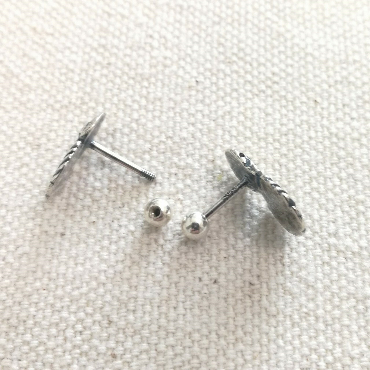 925 Sterling Silver Skull Skeleton Screw Back Ball Stud Earrings Gothic Unique