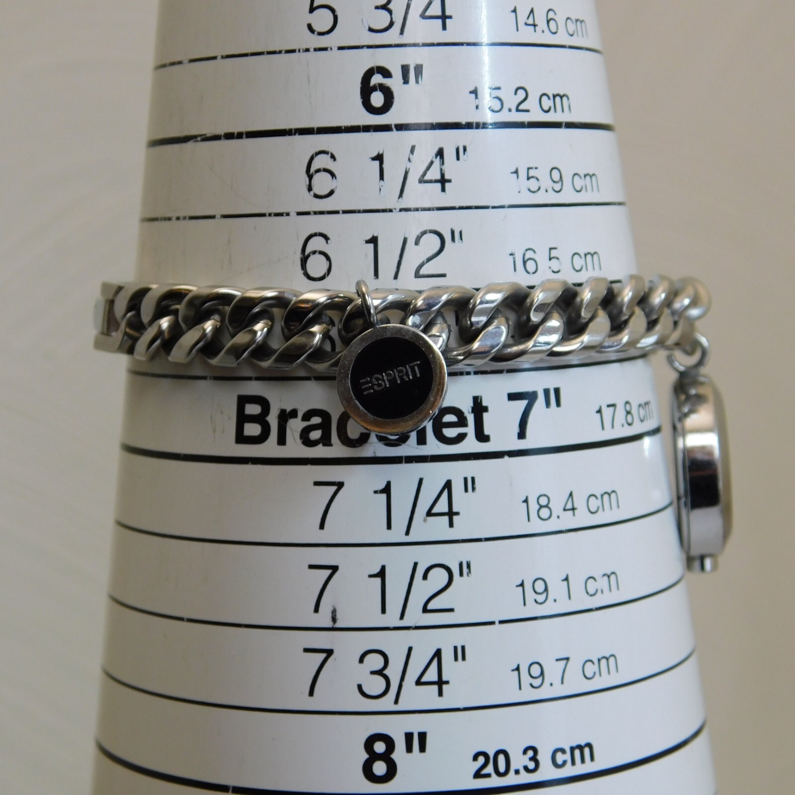ESPRIT All Stainless Steel Quartz Analog Women’s Watch Sz. 6 1/2″ New Battery