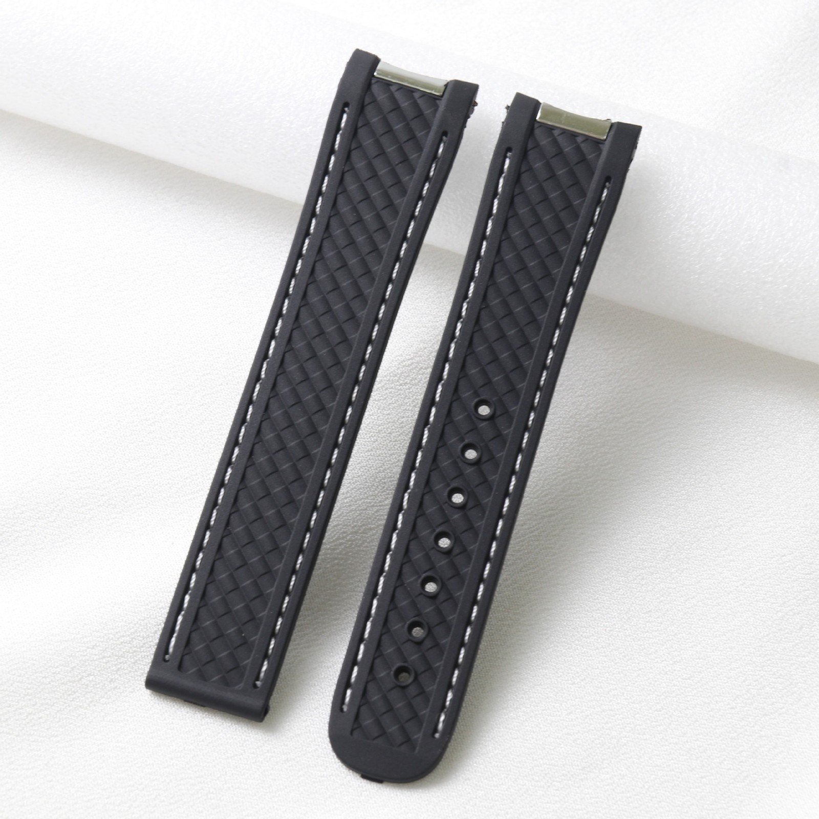 Quality Rubber Watch Straps Mens Waterproof Wristband 20mm for Omega Buttonless
