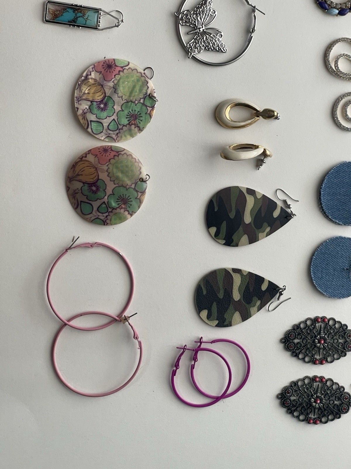 EARRINGS LOT DANGLE DROP HOOP STUD