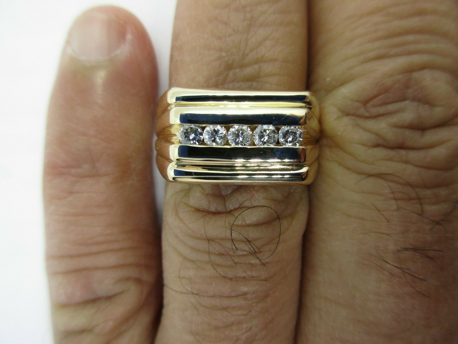 14K Gold Diamond Men’s Ring Diamond=1/3 Carat F-SI1/VS2 8.60 Grams Value=$4K+
