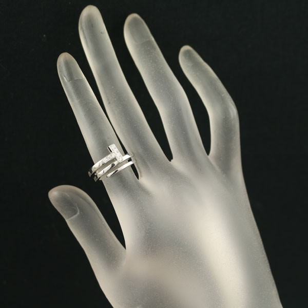 Auth Tiffany&Co. Ring Diamond Tiffany T Square Wrap US6-6.25 18K WG