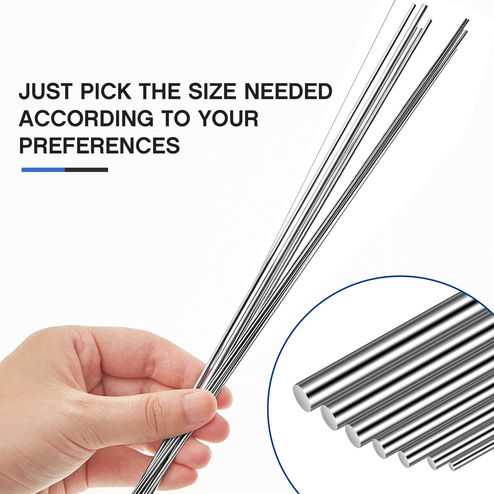 104 Pcs 40 cm Straight Stainless Steel Spring Wire Spring Assortment Stainless